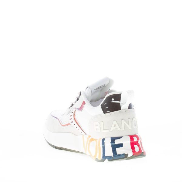 VOILE BLANCHE uomo sneaker Club01 in camoscio e tessuto BIANCO più multicolore - immagine 4