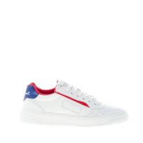 VOILE BLANCHE uomo sneaker Hybro in pelle vegetale BIANCO più blu e rosso