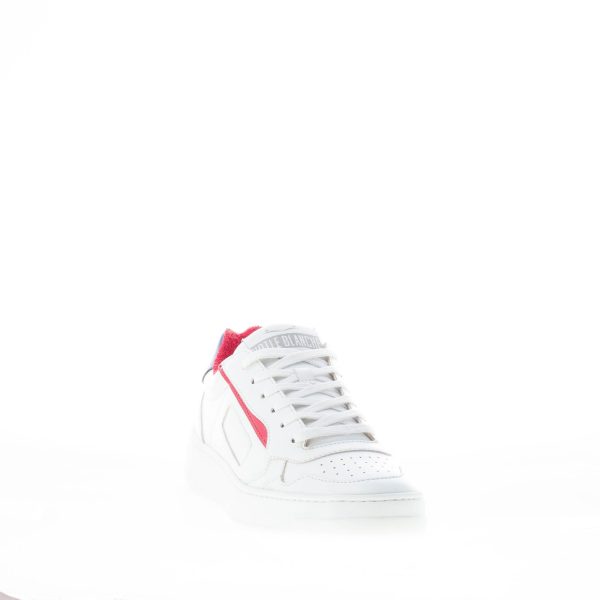 VOILE BLANCHE uomo sneaker Hybro in pelle vegetale BIANCO più blu e rosso - immagine 2