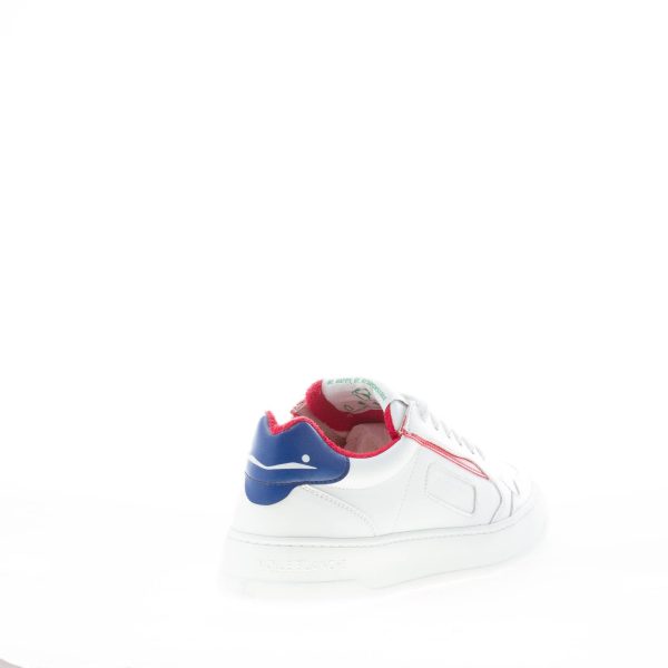 VOILE BLANCHE uomo sneaker Hybro in pelle vegetale BIANCO più blu e rosso - immagine 3