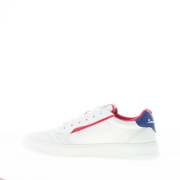 VOILE BLANCHE uomo sneaker Hybro in pelle vegetale BIANCO più blu e rosso - immagine 5