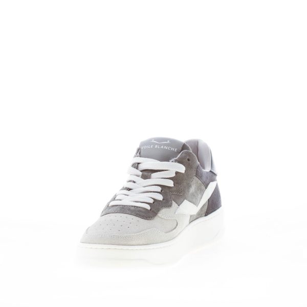VOILE BLANCHE uomo sneaker Layton 002 in camoscio GRIGIO e GHIACCIO - immagine 6