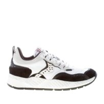 VOILE BLANCHE uomo sneaker Club18 in camoscio NERO e tessuto tecnico BIANCO