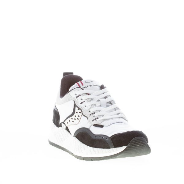 VOILE BLANCHE uomo sneaker Club18 in camoscio NERO e tessuto tecnico BIANCO - immagine 2