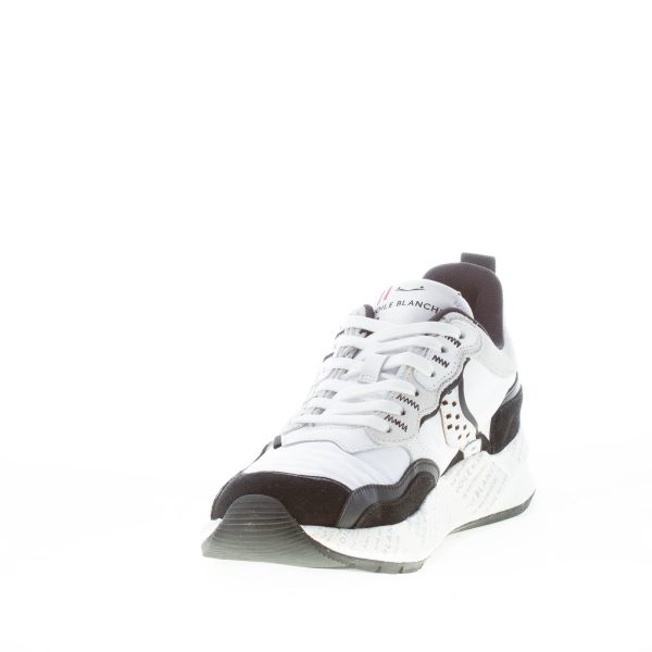 VOILE BLANCHE uomo sneaker Club18 in camoscio NERO e tessuto tecnico BIANCO - immagine 6