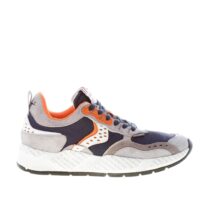 VOILE BLANCHE uomo sneaker Club18 in camoscio GRIGIO e tessuto tecnico BLU