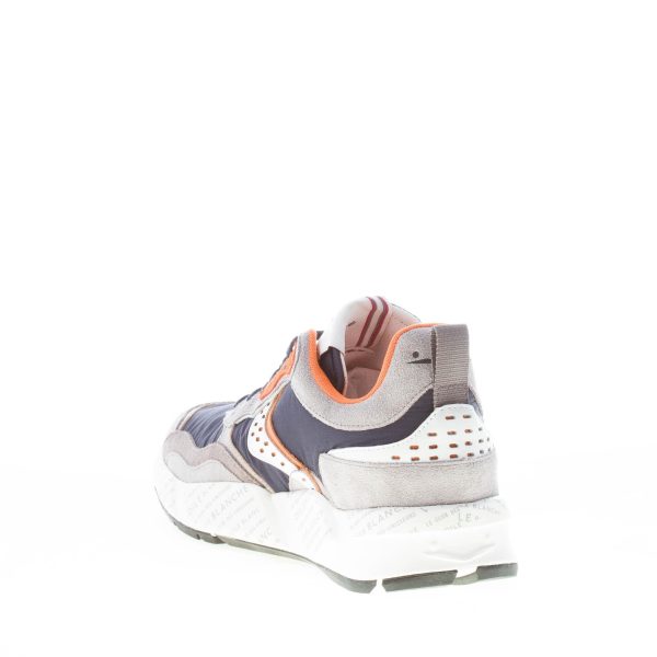 VOILE BLANCHE uomo sneaker Club18 in camoscio GRIGIO e tessuto tecnico BLU - immagine 4