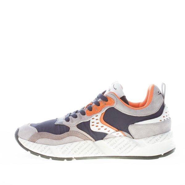 VOILE BLANCHE uomo sneaker Club18 in camoscio GRIGIO e tessuto tecnico BLU - immagine 5