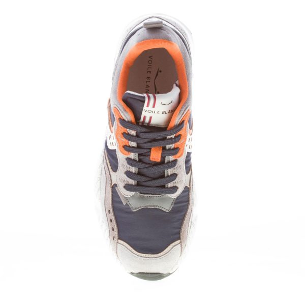 VOILE BLANCHE uomo sneaker Club18 in camoscio GRIGIO e tessuto tecnico BLU - immagine 7