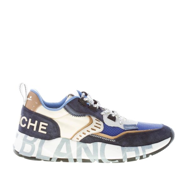 VOILE BLANCHE uomo sneaker Club01 in camoscio e tessuto BLU NAVY BIANCO