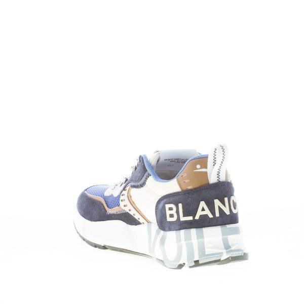 VOILE BLANCHE uomo sneaker Club01 in camoscio e tessuto BLU NAVY BIANCO - immagine 4