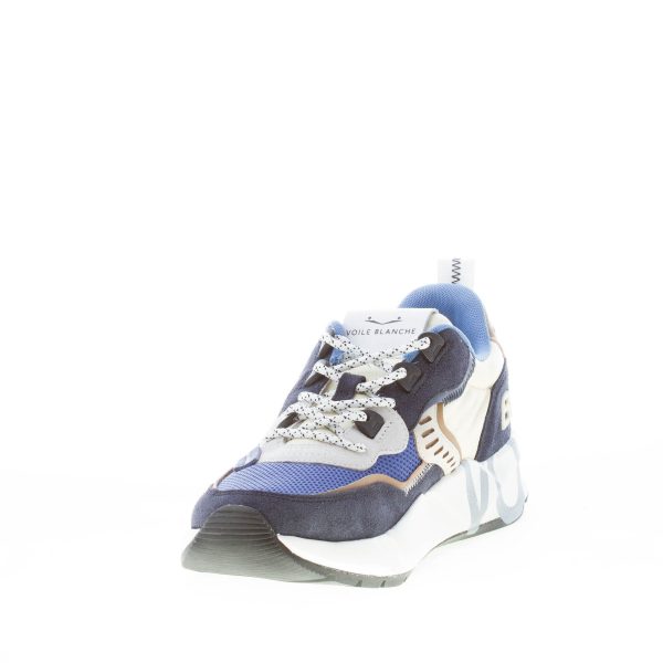 VOILE BLANCHE uomo sneaker Club01 in camoscio e tessuto BLU NAVY BIANCO - immagine 6