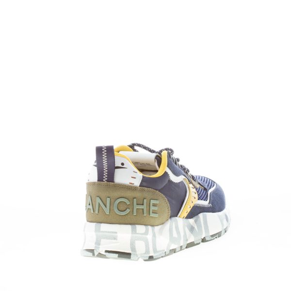 VOILE BLANCHE uomo sneaker Club01 in camoscio e tessuto BLU GIALLO VERDE - immagine 3