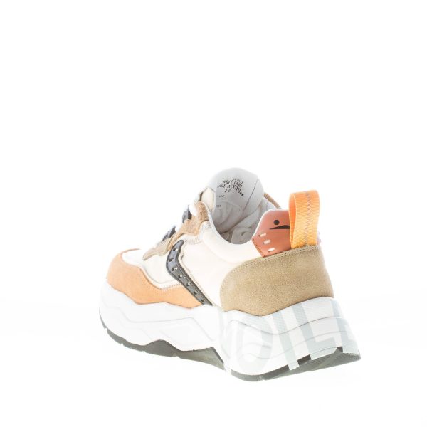 VOILE BLANCHE donna sneaker Club105 in camoscio MARRONE e tessuto BEIGE - immagine 4