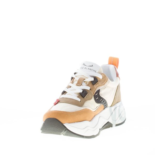 VOILE BLANCHE donna sneaker Club105 in camoscio MARRONE e tessuto BEIGE - immagine 6