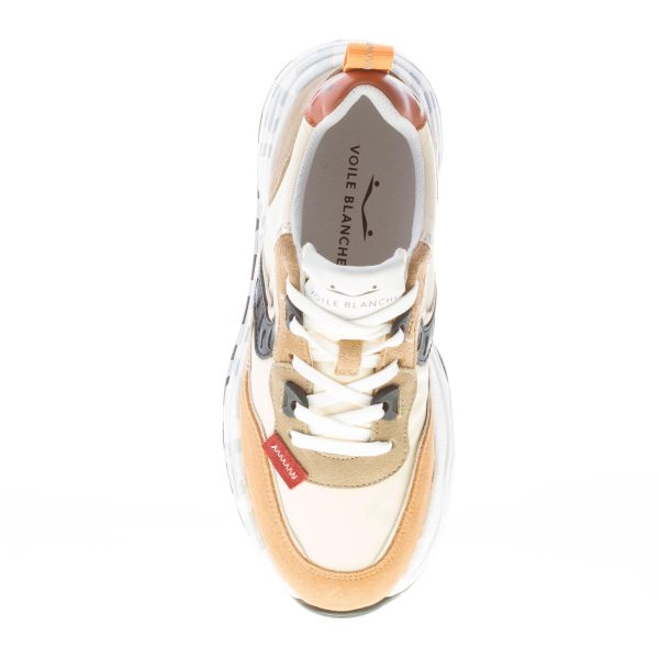 VOILE BLANCHE donna sneaker Club105 in camoscio MARRONE e tessuto BEIGE - immagine 7