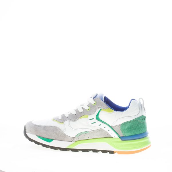 VOILE BLANCHE uomo sneaker Bholt in camoscio e tessuto GRIGIO e BIANCO più verde - immagine 5