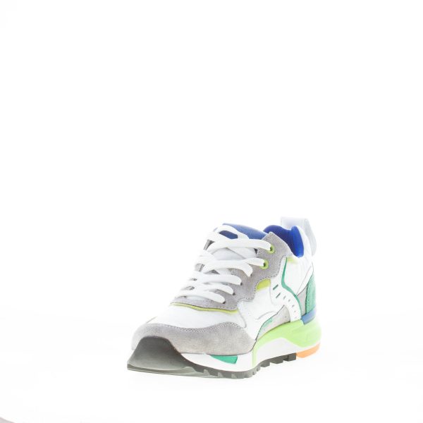 VOILE BLANCHE uomo sneaker Bholt in camoscio e tessuto GRIGIO e BIANCO più verde - immagine 6