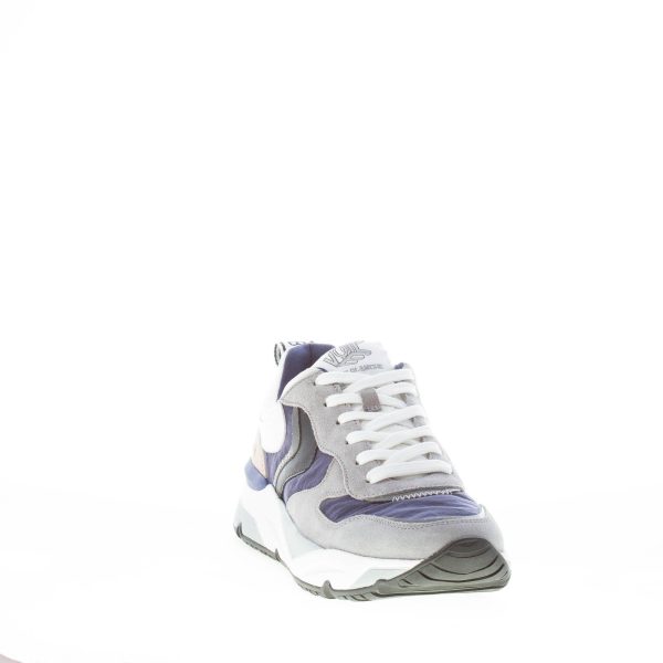 VOILE BLANCHE uomo sneaker Jhimmy in camoscio GRIGIO e tessuto tecnico BLU - immagine 2