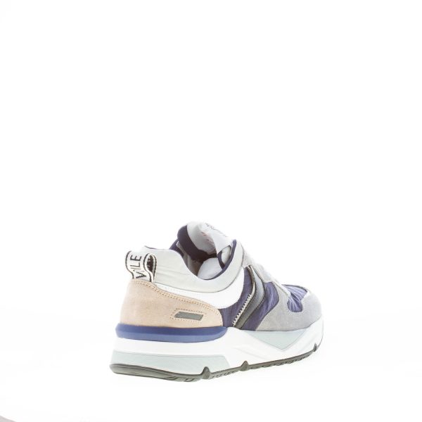 VOILE BLANCHE uomo sneaker Jhimmy in camoscio GRIGIO e tessuto tecnico BLU - immagine 3