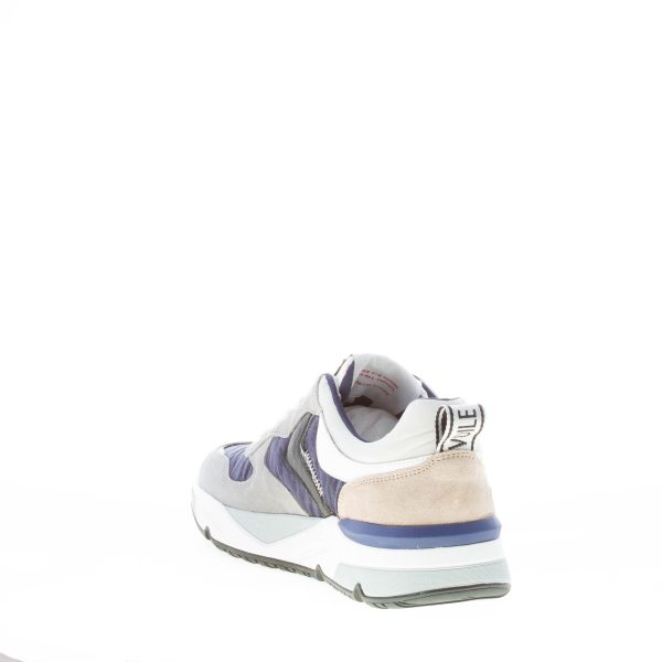 VOILE BLANCHE uomo sneaker Jhimmy in camoscio GRIGIO e tessuto tecnico BLU - immagine 4