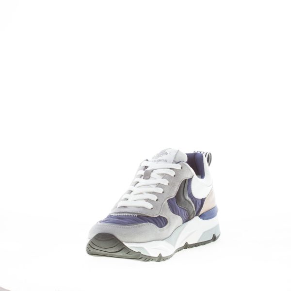 VOILE BLANCHE uomo sneaker Jhimmy in camoscio GRIGIO e tessuto tecnico BLU - immagine 6