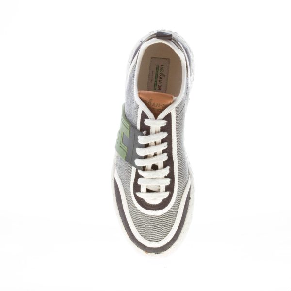HOGAN uomo 3R sneaker in canvas e camoscio BLU più panna - immagine 7