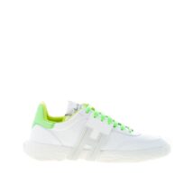 HOGAN uomo 3R sneaker in cuoio ricostituito BIANCO più verde