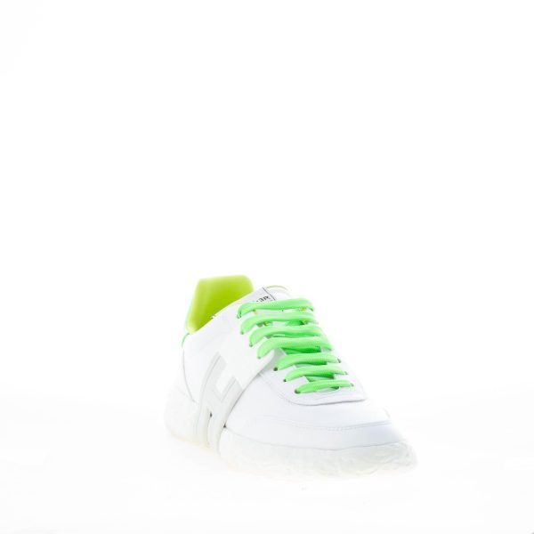 HOGAN uomo 3R sneaker in cuoio ricostituito BIANCO più verde - immagine 2