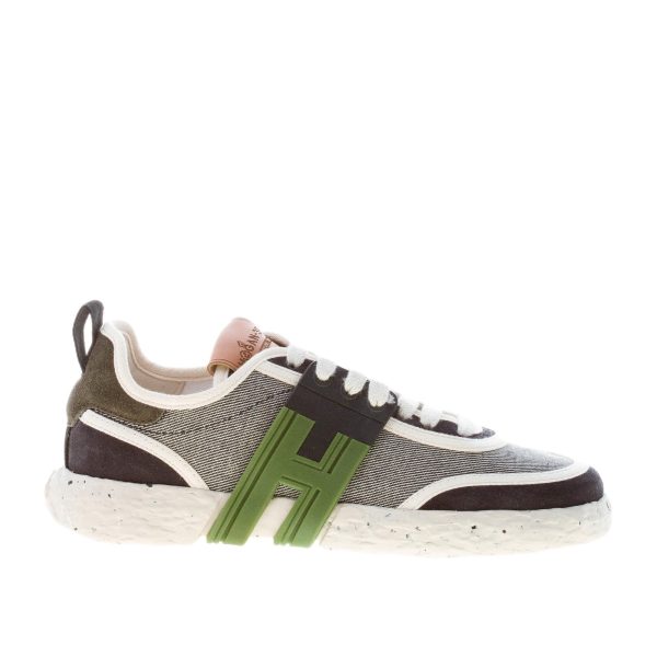 HOGAN donna 3R Recycle sneaker in canvas e camoscio BLU più panna