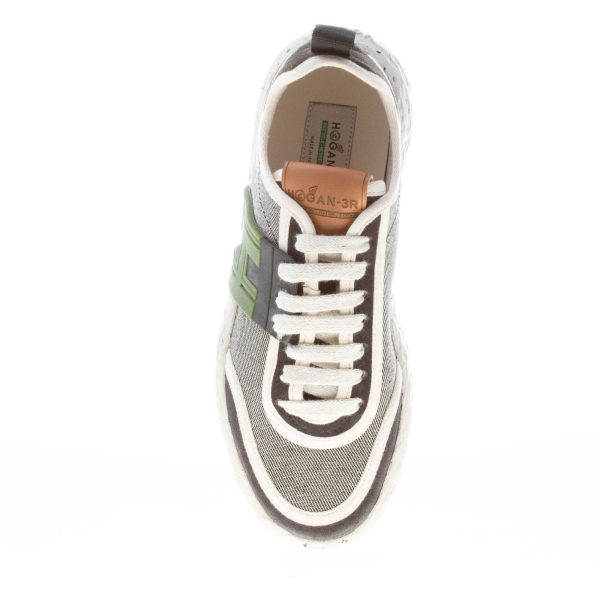 HOGAN donna 3R Recycle sneaker in canvas e camoscio BLU più panna - immagine 7