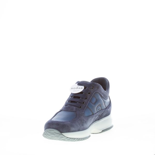 HOGAN uomo Interactive sneaker in camoscio e tessuto tecnico BLU - immagine 6