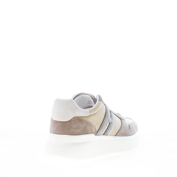 HOGAN uomo H580 sneaker in camoscio GRIGIO TAUPE e tessuto fango - immagine 3
