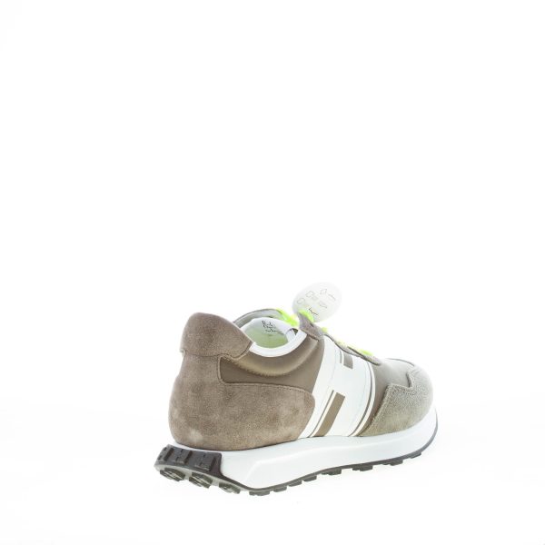 HOGAN uomo H601 sneaker in camoscio e tessuto VERDE MILITARE e bianco - immagine 3
