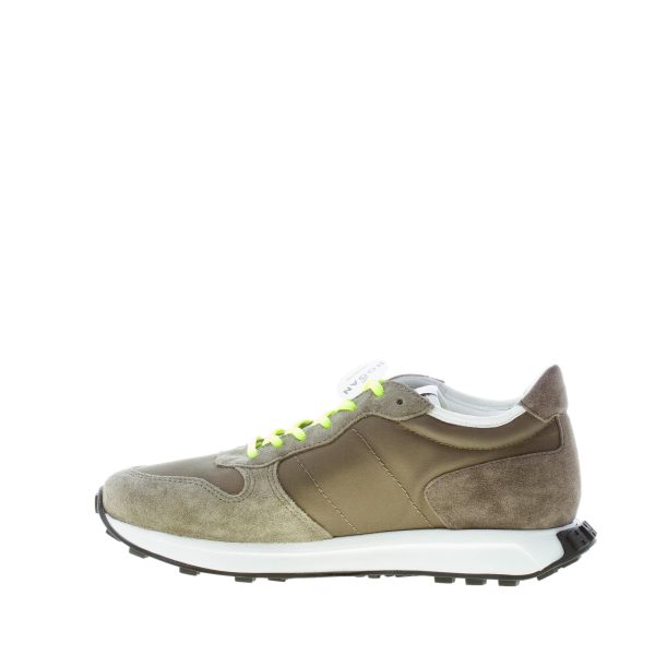 HOGAN uomo H601 sneaker in camoscio e tessuto VERDE MILITARE e bianco - immagine 5