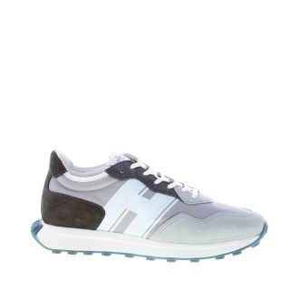 HOGAN uomo H601 sneaker in camoscio e tessuto GRIGIO NERO e BLU