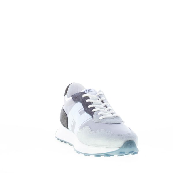 HOGAN uomo H601 sneaker in camoscio e tessuto GRIGIO NERO e BLU - immagine 2