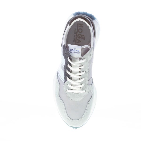 HOGAN uomo H601 sneaker in camoscio e tessuto GRIGIO NERO e BLU - immagine 7