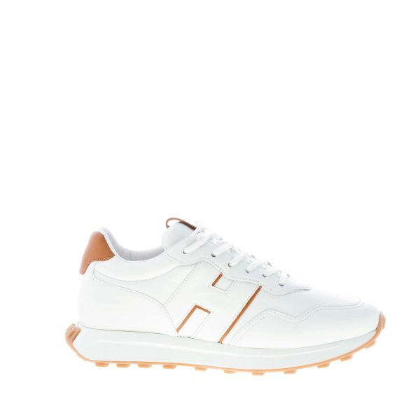 HOGAN uomo H601 sneaker in pelle BIANCO più cuoio