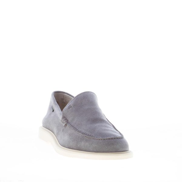 HOGAN uomo mocassino H616 in camoscio GRIGIO con vaschetta. Suola in gomma - immagine 2