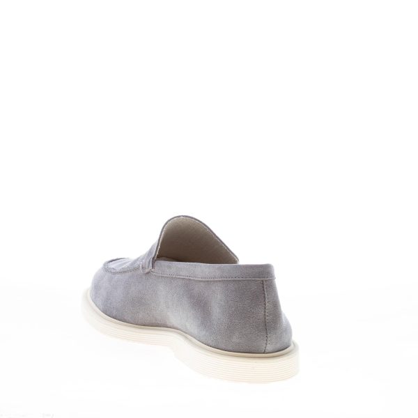 HOGAN uomo mocassino H616 in camoscio GRIGIO con vaschetta. Suola in gomma - immagine 4