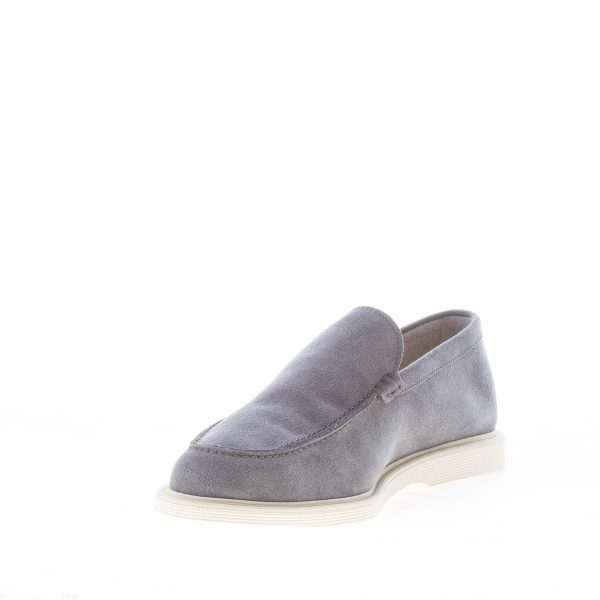 HOGAN uomo mocassino H616 in camoscio GRIGIO con vaschetta. Suola in gomma - immagine 6