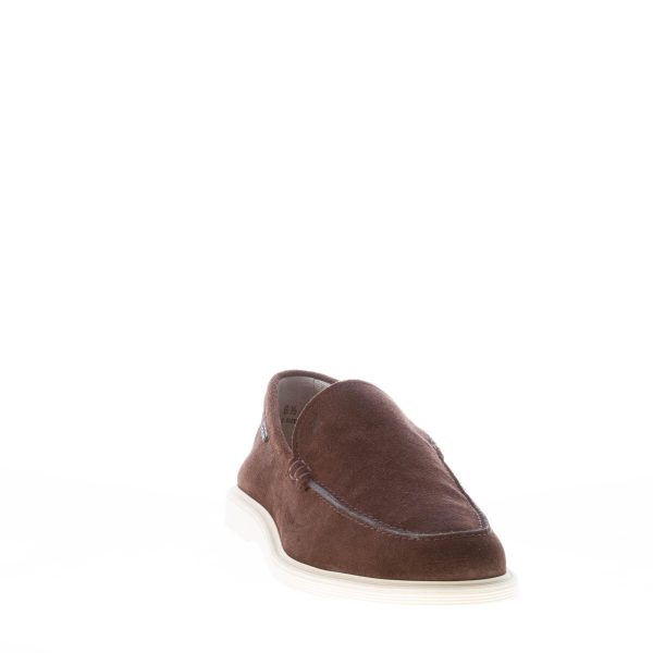 HOGAN uomo mocassino H616 in camoscio TESTA DI MORO con vaschetta. Suola in gomma - immagine 2