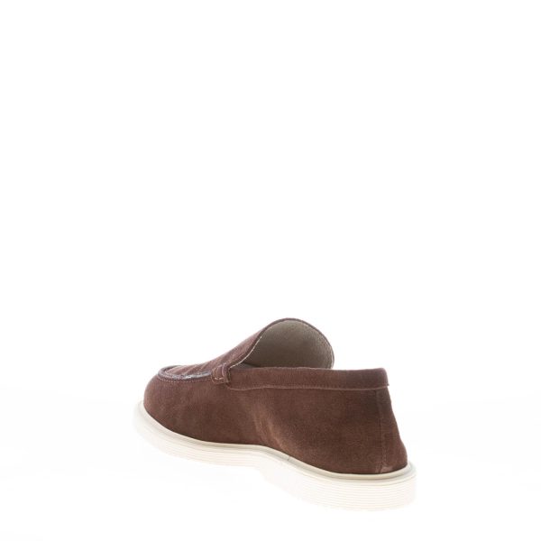 HOGAN uomo mocassino H616 in camoscio TESTA DI MORO con vaschetta. Suola in gomma - immagine 4