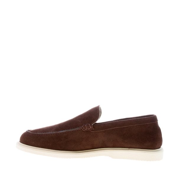 HOGAN uomo mocassino H616 in camoscio TESTA DI MORO con vaschetta. Suola in gomma - immagine 5