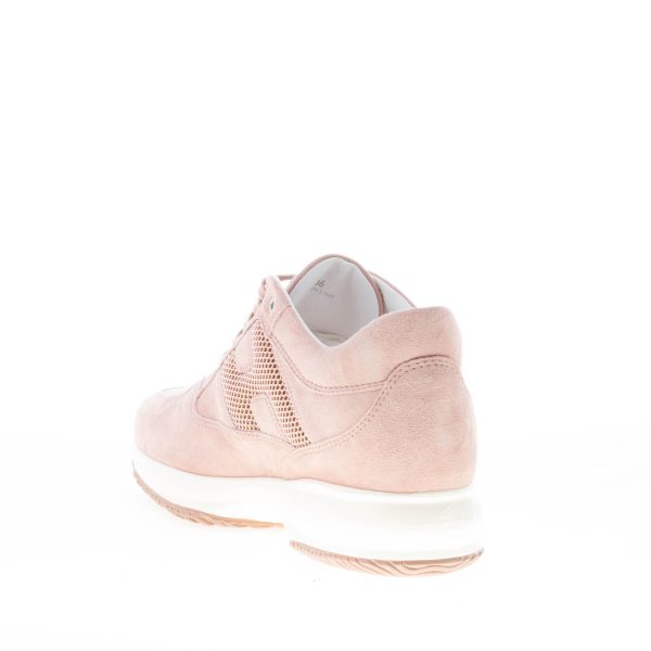 HOGAN donna Interactive sneaker in pelle scamosciata ROSA CIPRIA con H di micro strass - immagine 4