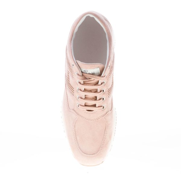 HOGAN donna Interactive sneaker in pelle scamosciata ROSA CIPRIA con H di micro strass - immagine 7