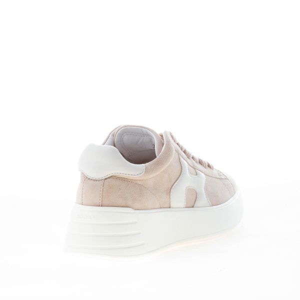 HOGAN donna sneaker Rebel H562 in camoscio BEIGE più bianco - immagine 3