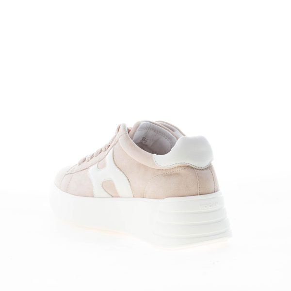 HOGAN donna sneaker Rebel H562 in camoscio BEIGE più bianco - immagine 4