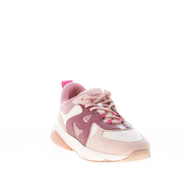 HOGAN donna sneaker H597 in camoscio e tessuto a rete ROSA e avana - immagine 2